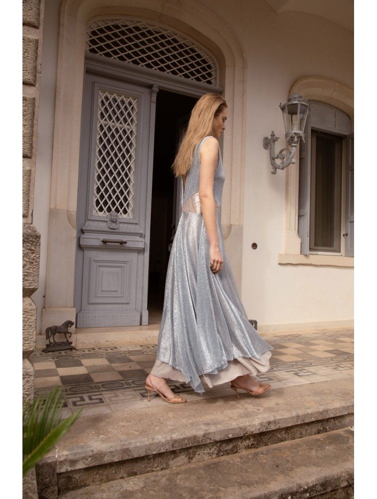 NIDODILEDA Drift Dress Sparkly Thread Sand