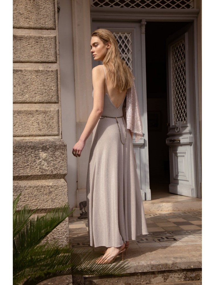NIDODILEDA Drift Dress Sparkly Thread Sand