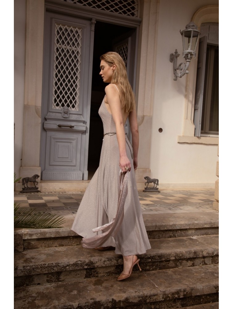 NIDODILEDA Drift Dress Sparkly Thread Sand