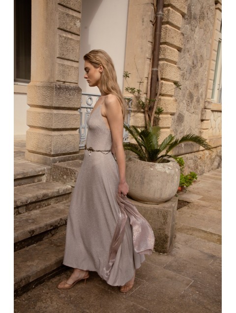 NIDODILEDA Drift Dress Sparkly Thread Sand Μπεζ Φόρεμα