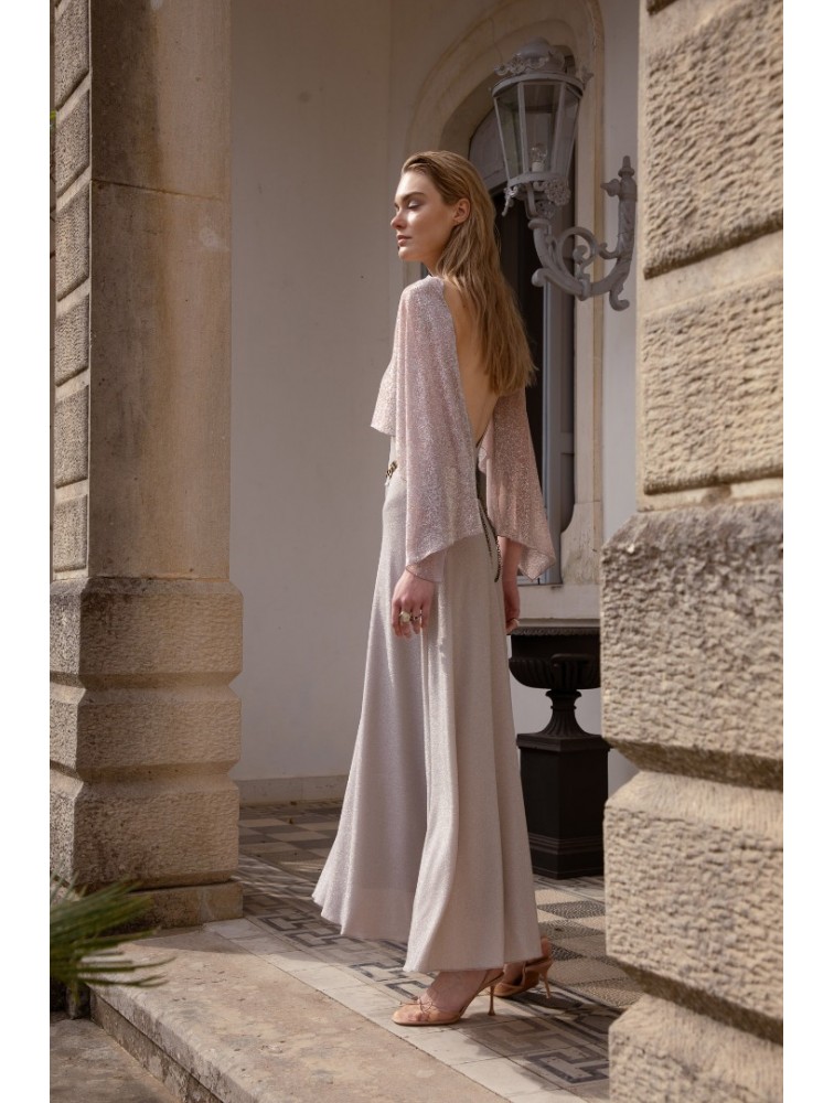 NIDODILEDA Drift Dress Sparkly Thread Sand