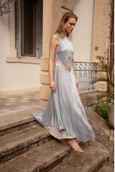 NIDODILEDA Drift Dress Sparkly Thread Sand