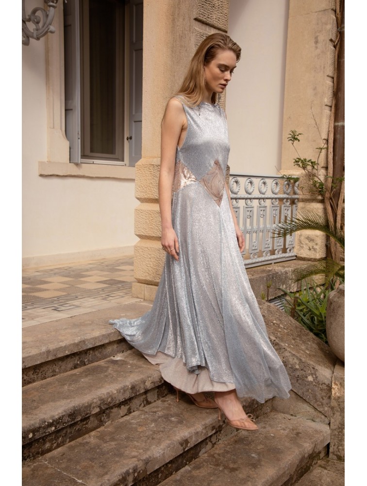 NIDODILEDA Drift Dress Sparkly Thread Sand