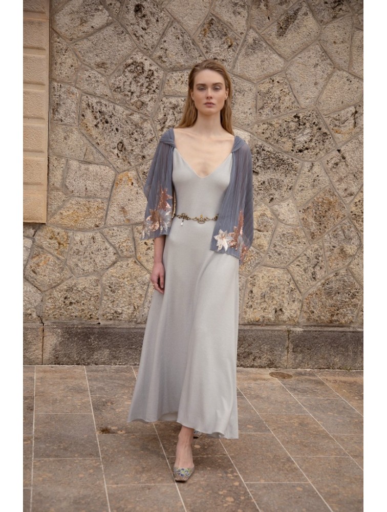 NIDODILEDA Drift Dress Sparkly Thread Silver