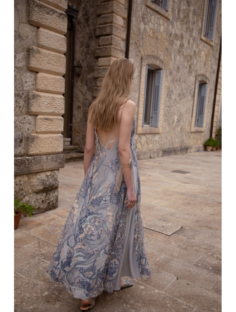 NIDODILEDA Drift Dress Sparkly Thread Silver
