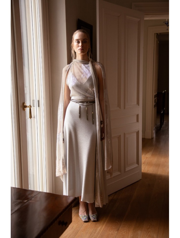 NIDODILEDA Drift Dress Sparkly Thread Silver