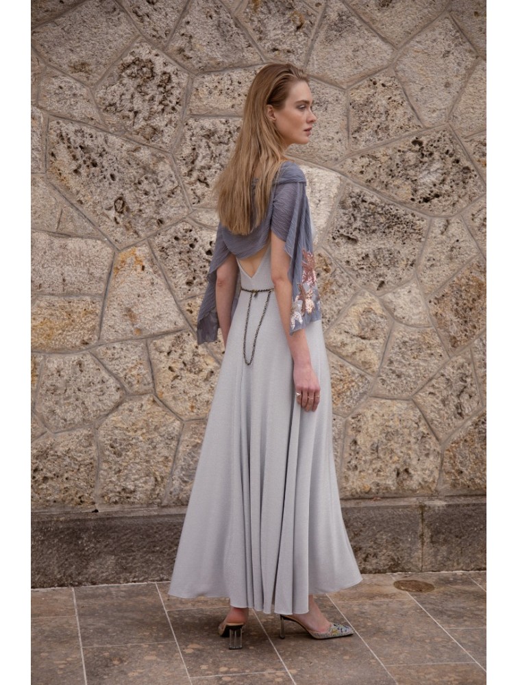 NIDODILEDA Drift Dress Sparkly Thread Silver