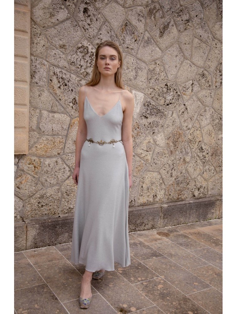 NIDODILEDA Drift Dress Sparkly Thread Silver