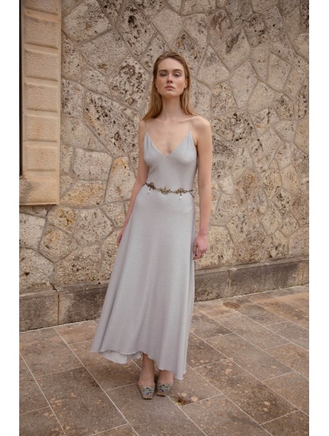 NIDODILEDA Drift Dress Sparkly Thread Silver Ασημί Φόρεμα