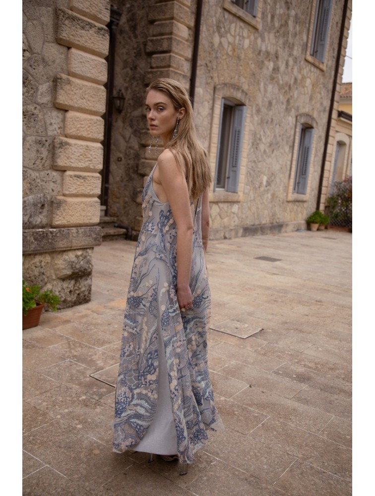 NIDODILEDA Drift Dress Sparkly Thread Silver