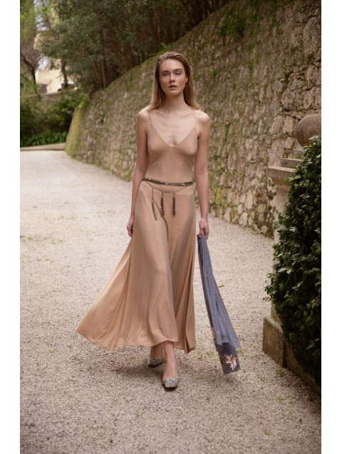 NIDODILEDA Drift Dress Sparkly Thread Gold Χρυσό Φόρεμα