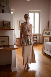 NIDODILEDA Drift Dress Sparkly Thread Gold