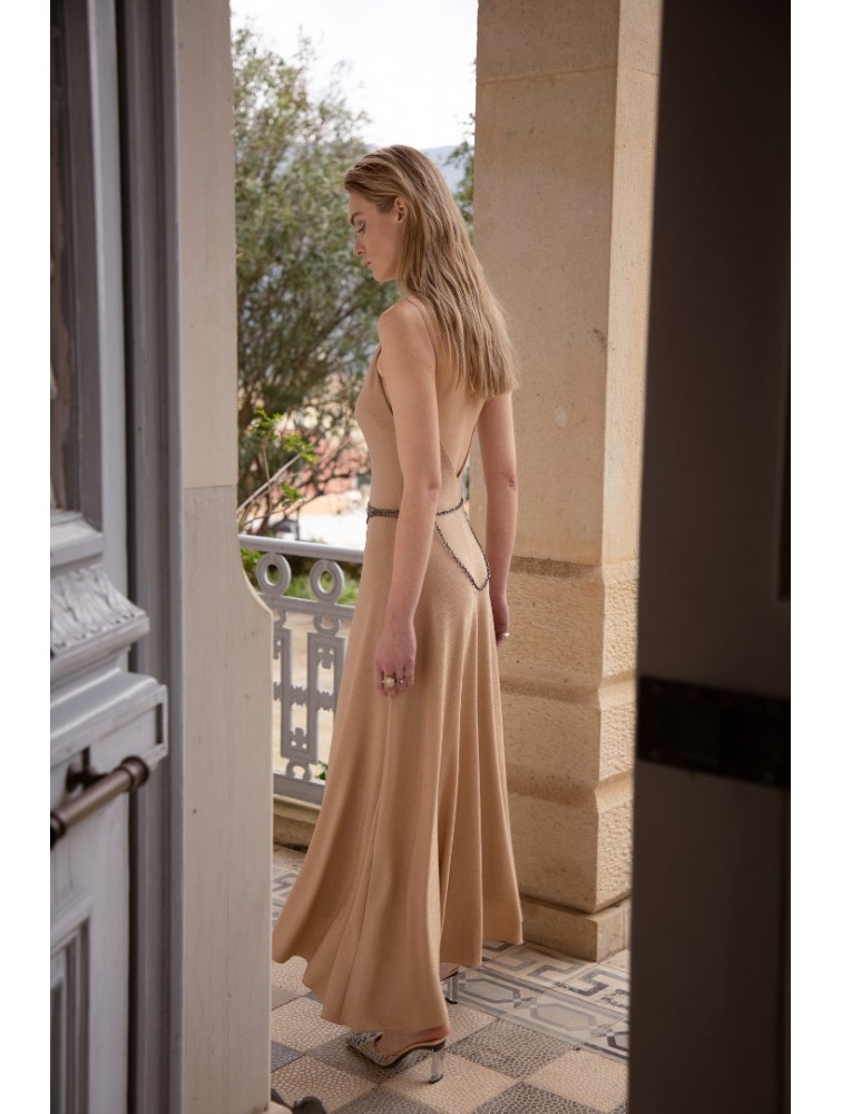 NIDODILEDA Drift Dress Sparkly Thread Gold