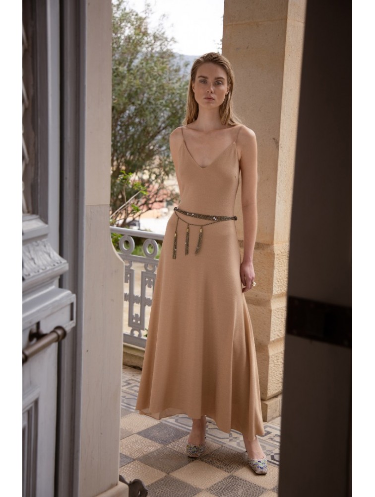 NIDODILEDA Drift Dress Sparkly Thread Gold