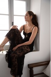 NIDODILEDA Edge Bustier Embroidered Tulle