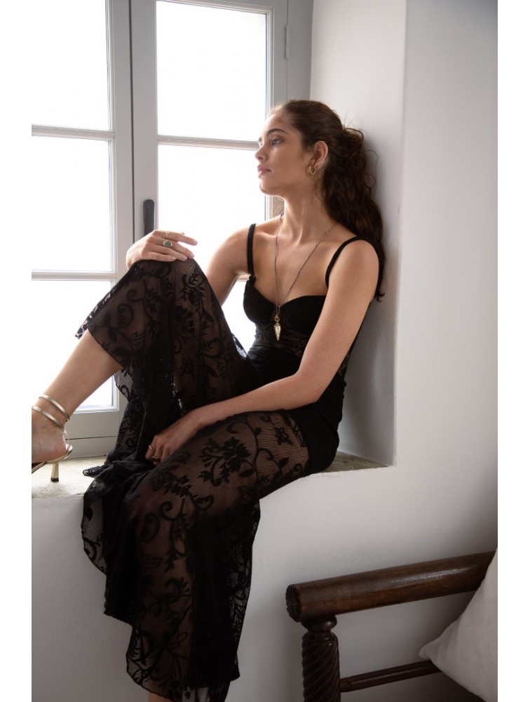 NIDODILEDA Edge Bustier Embroidered Tulle