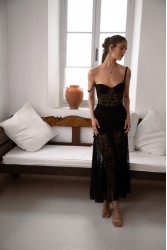 NIDODILEDA Edge Bustier Embroidered Tulle