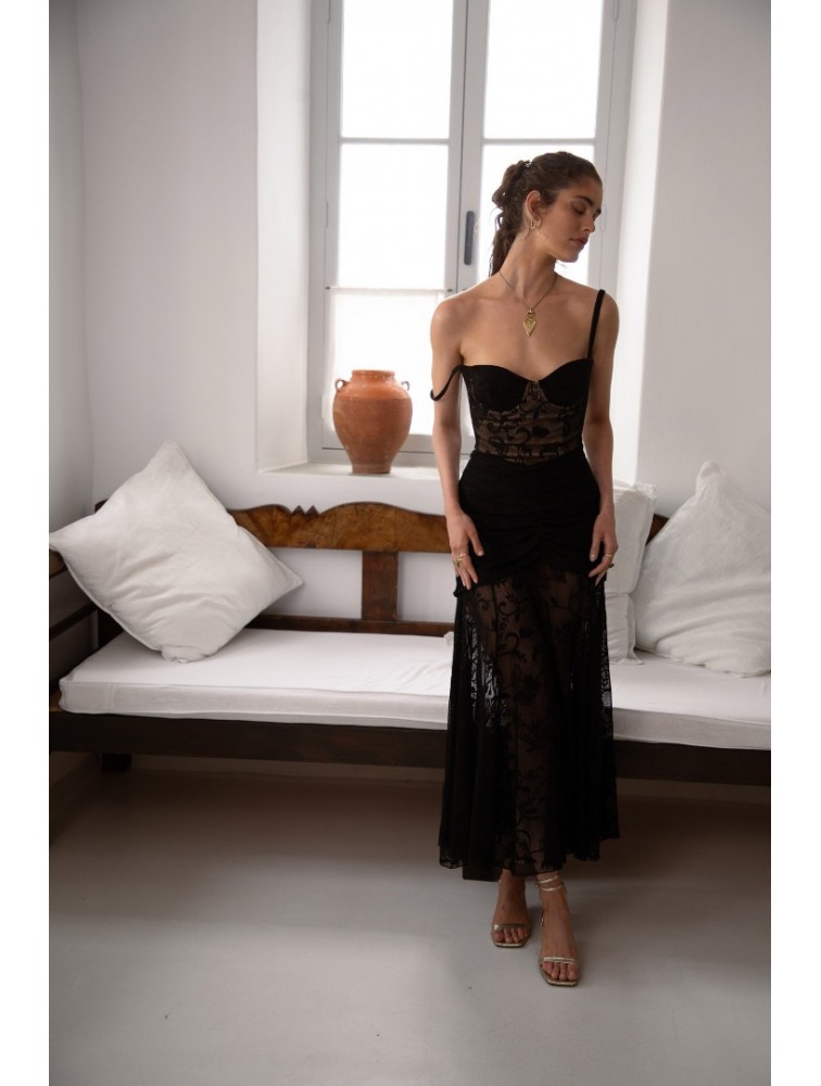 NIDODILEDA Edge Bustier Embroidered Tulle