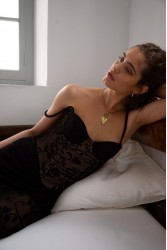 NIDODILEDA Edge Bustier Embroidered Tulle