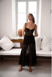NIDODILEDA Edge Bustier Embroidered Tulle