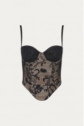 NIDODILEDA Edge Bustier Embroidered Tulle