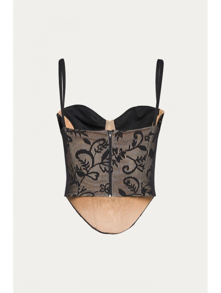 NIDODILEDA Edge Bustier Embroidered Tulle