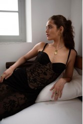NIDODILEDA Edge Bustier Embroidered Tulle