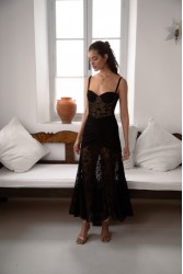 NIDODILEDA Edge Bustier Embroidered Tulle