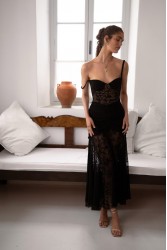 NIDODILEDA Edge Skirt Embroidered Tull