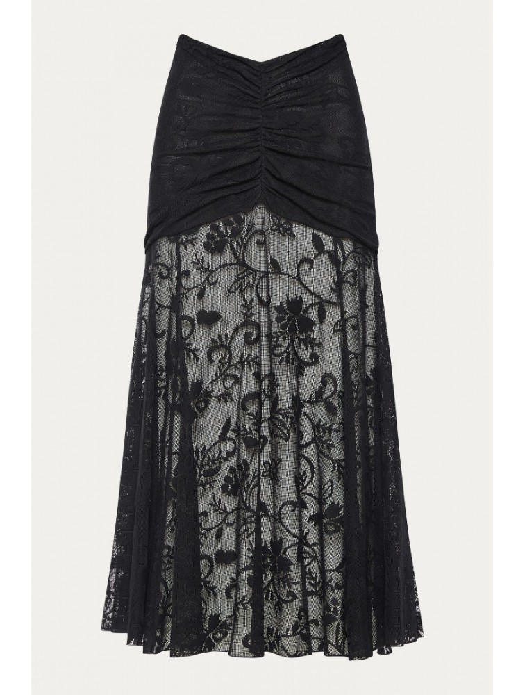 NIDODILEDA Edge Skirt Embroidered Tull