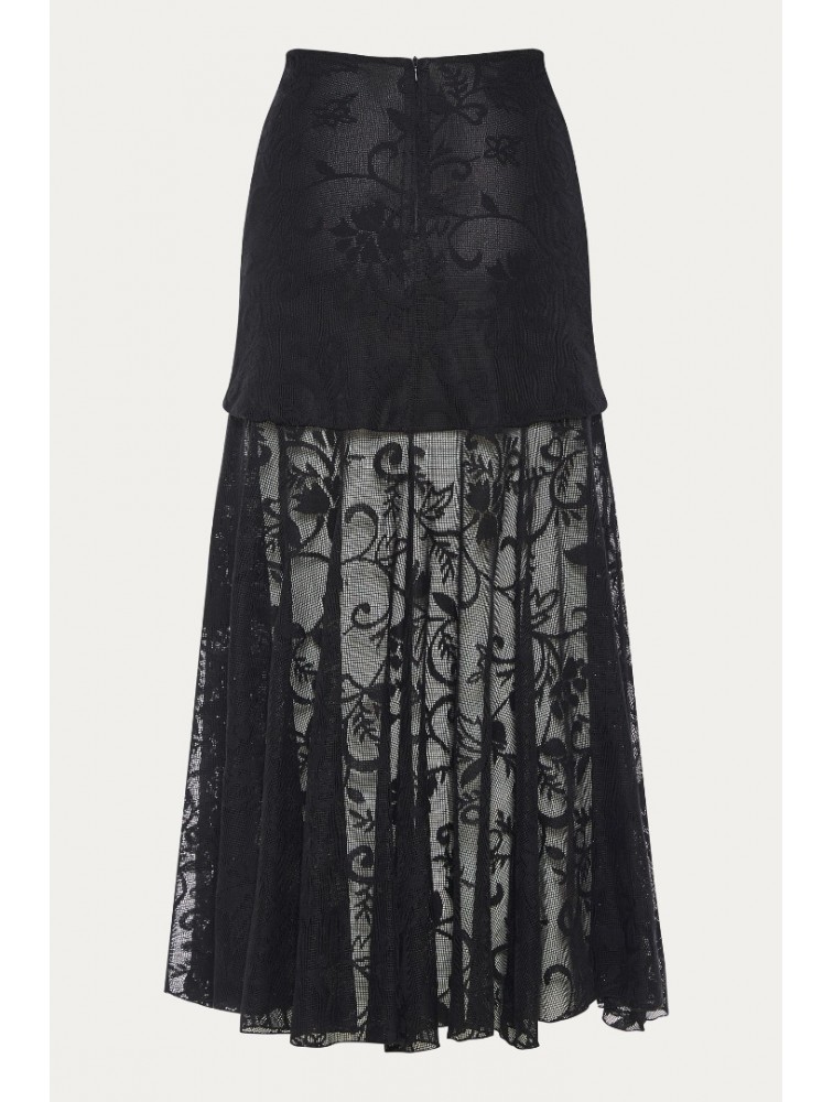 NIDODILEDA Edge Skirt Embroidered Tull