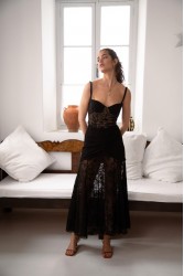 NIDODILEDA Edge Skirt Embroidered Tull