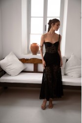 NIDODILEDA Edge Skirt Embroidered Tull