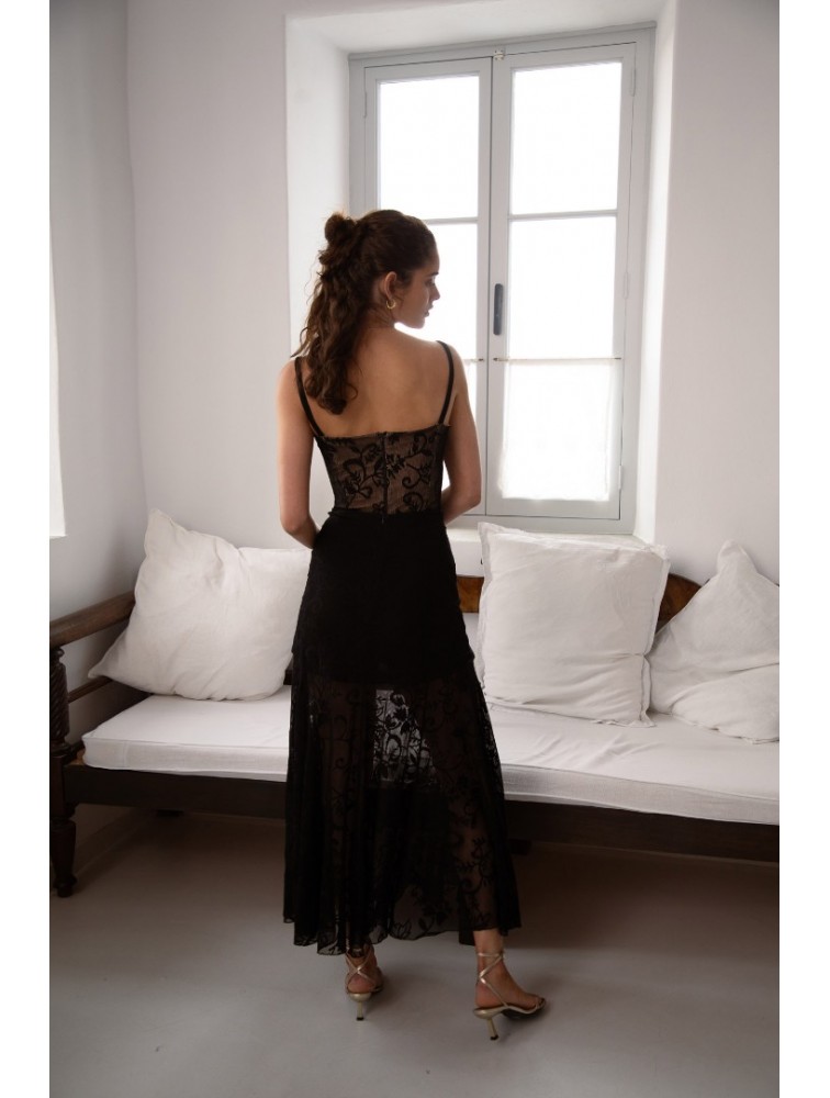 NIDODILEDA Edge Skirt Embroidered Tull