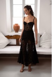 NIDODILEDA Edge Skirt Embroidered Tull