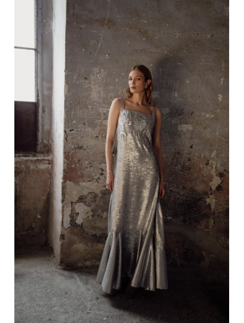NIDODILEDA Edith Dress Silvery Grey Ασημί Γκρι Φόρεμα