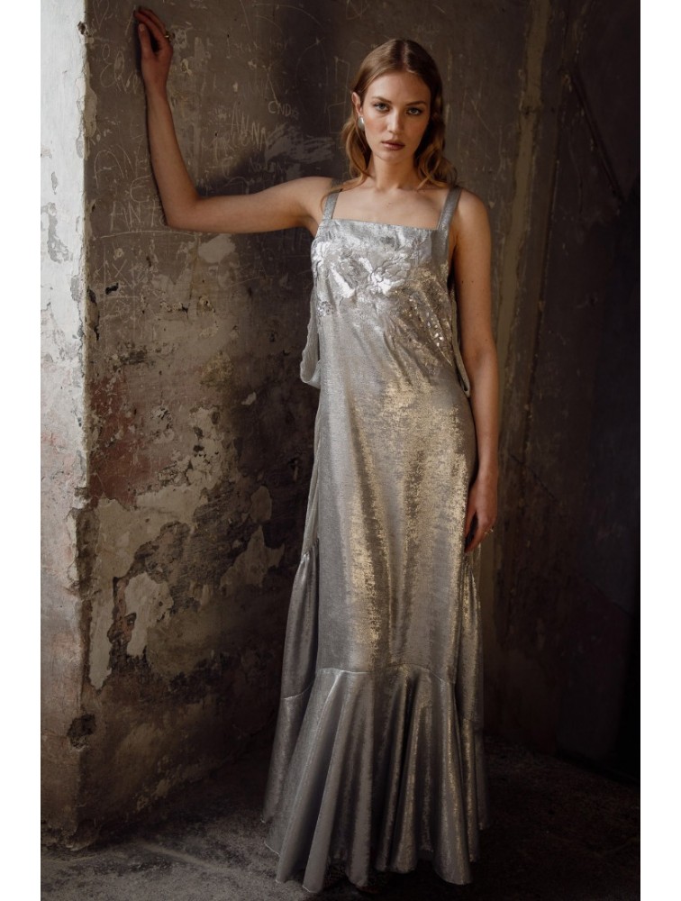 NIDODILEDA Edith Dress Silvery Grey Ασημί Γκρι Φόρεμα