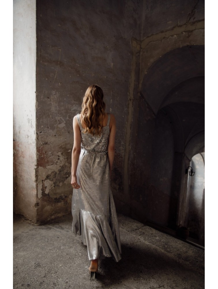 NIDODILEDA Edith Dress Silvery Grey Ασημί Γκρι Φόρεμα