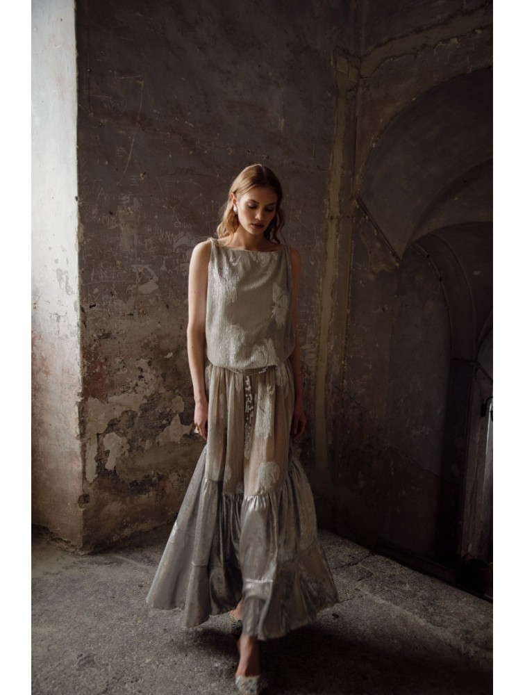 NIDODILEDA Edith Dress Silvery Grey Ασημί Γκρι Φόρεμα