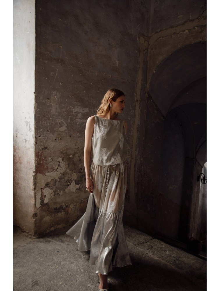 NIDODILEDA Edith Dress Silvery Grey Ασημί Γκρι Φόρεμα