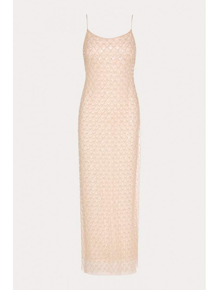 NIDODILEDA Elevation Dress Bead Embroidered Sequined Semi-sheer