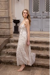 NIDODILEDA Elsewhere Dress Sequined Net Over Satin