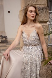 NIDODILEDA Elsewhere Dress Sequined Net Over Satin