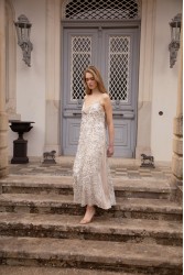 NIDODILEDA Elsewhere Dress Sequined Net Over Satin