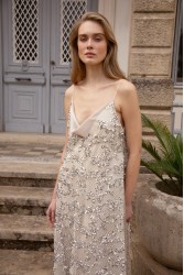 NIDODILEDA Elsewhere Dress Sequined Net Over Satin