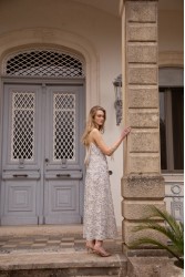 NIDODILEDA Elsewhere Dress Sequined Net Over Satin