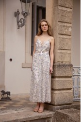 NIDODILEDA Elsewhere Dress Sequined Net Over Satin