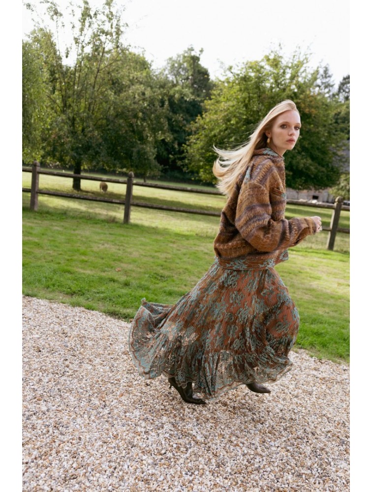 NIDODILEDA Eve Dress Knitted Lace Brown Veraman Καφέ Κεντητό Φόρεμα