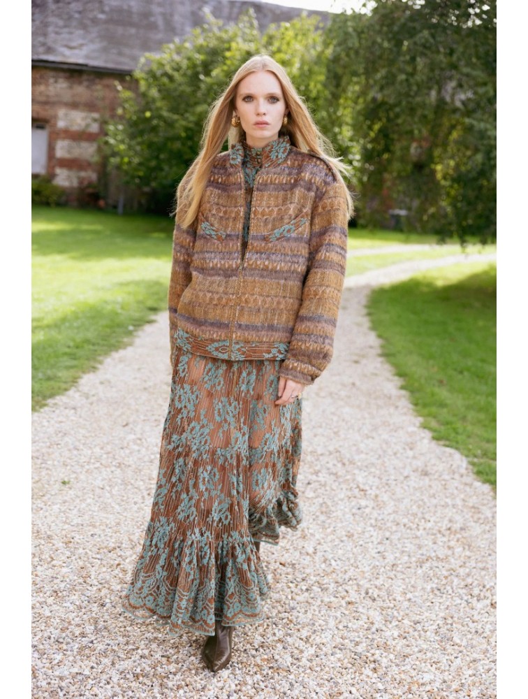 NIDODILEDA Eve Dress Knitted Lace Brown Veraman Καφέ Κεντητό Φόρεμα