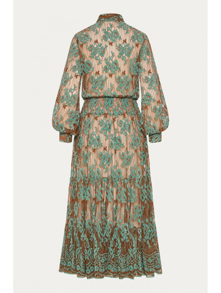 NIDODILEDA Eve Dress Knitted Lace Brown Veraman Καφέ Κεντητό Φόρεμα